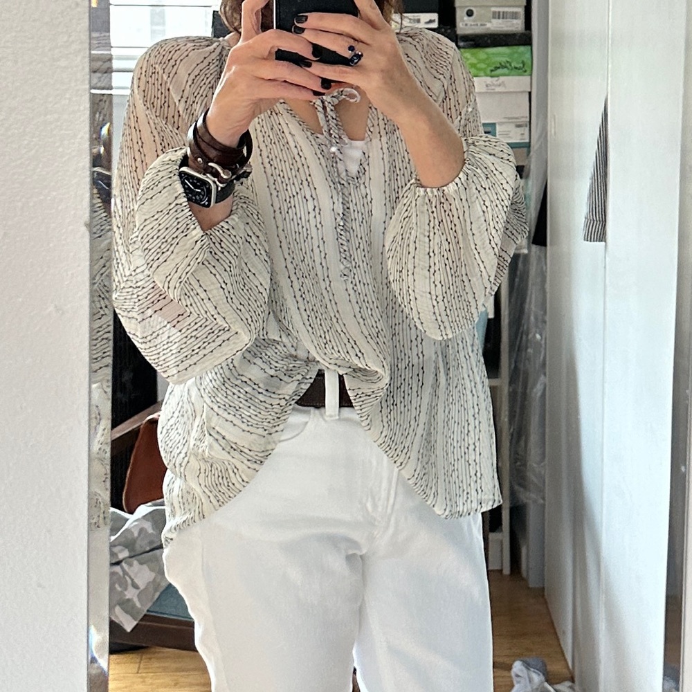 Banana Republic Sheer Patterned Blouse